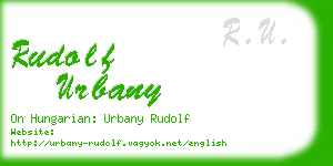 rudolf urbany business card